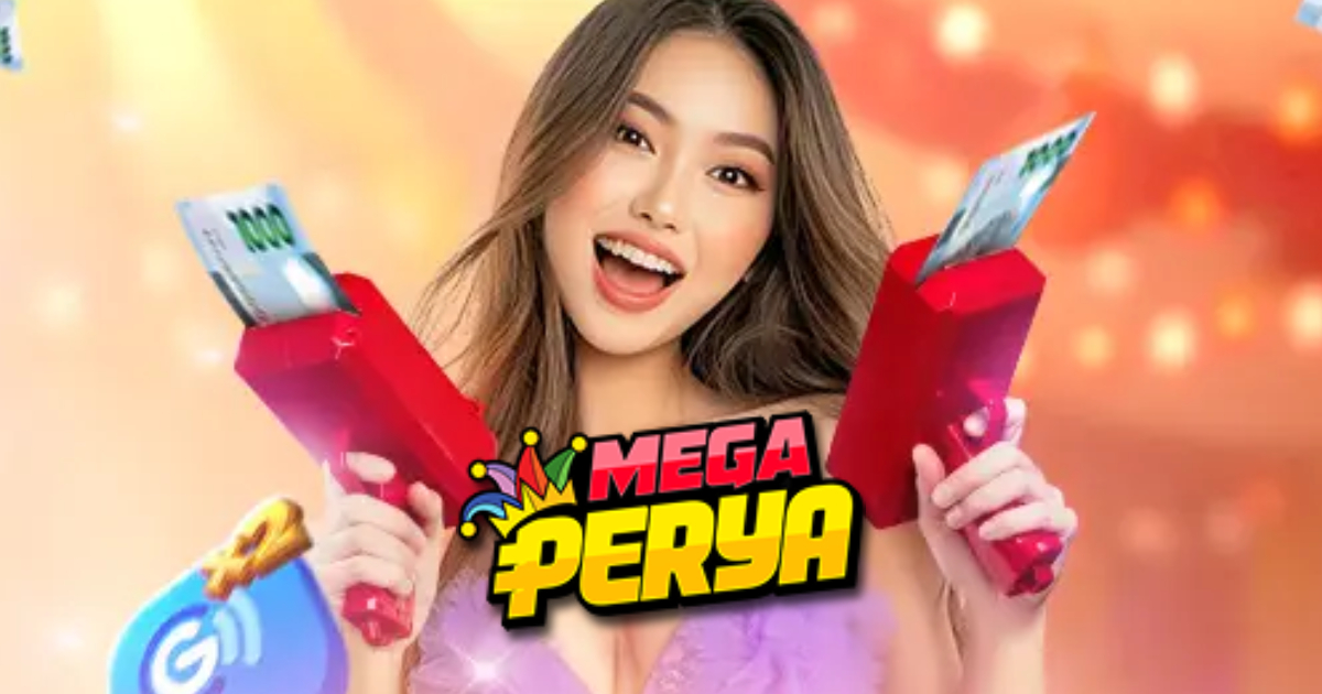 Main visual banner showcasing the MegaPerya mobile gaming platform